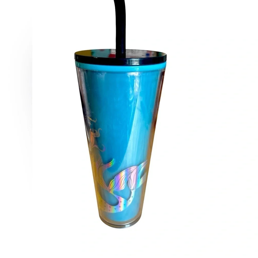 Starbucks Iridescent Blue Tumbler.Siren‎ Mermaid Color Changing 24 oz. Preowned